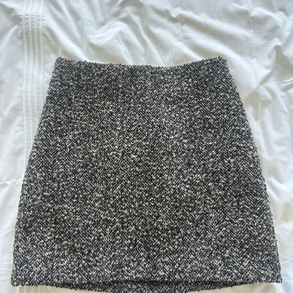 H&M Black and White Tweed Mini Skirt